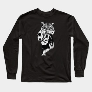 Gangsta Tiger Mafia Art Animals Long Sleeve T-Shirt